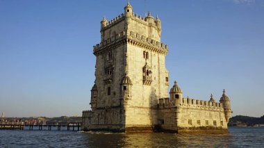 Lizbon belemtower doğal günbatımı 