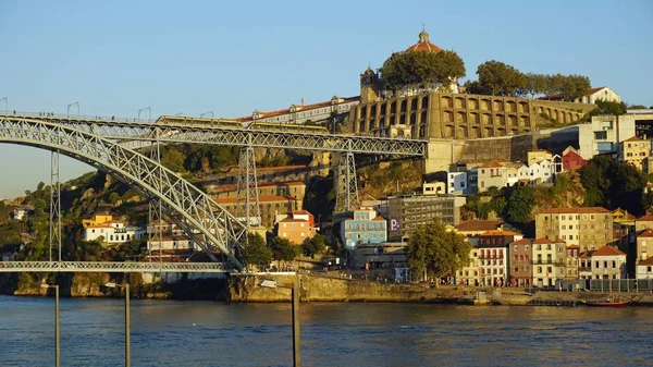 Porto Öğleden Sonra Mopnastry Douro Bridge Ile — Stok fotoğraf