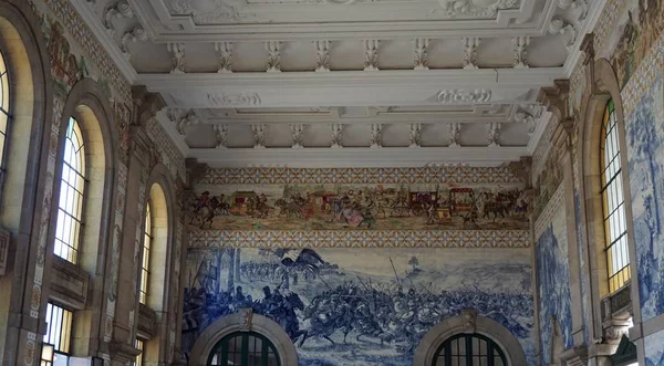 Coloridas Ceremonias Estación Tren Sao Bento Porto — Foto de Stock