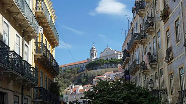 Casas Antigas Coloridas Área Residencial Lisboa — Fotografia de Stock