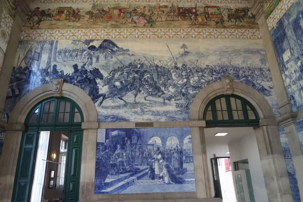 Красочные Церемонии Вокзале Сан Бенто Порту — стоковое фото