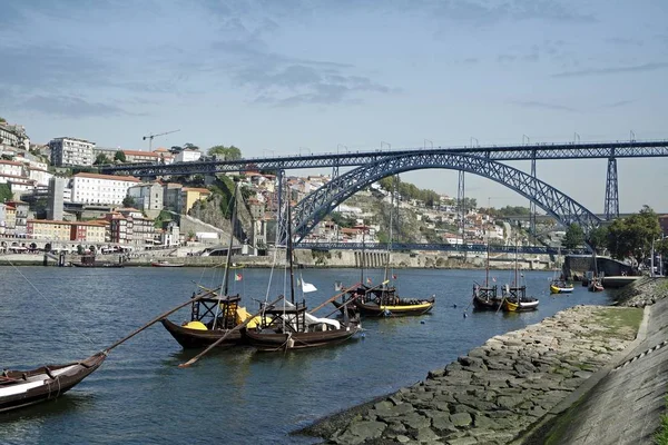 Traditionele Kleurrijke Boten Rivier Douro Porto — Stockfoto