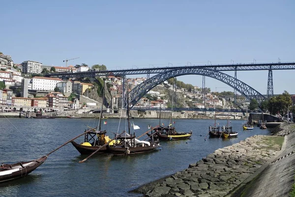 Traditionele Kleurrijke Boten Rivier Douro Porto — Stockfoto