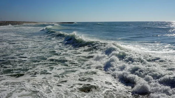 Tunga Vågor Fouradouro Beach Hösten — Stockfoto