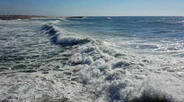 Fouradouro Beach Ősz Folyamán Nagy Hullámok — Stock Fotó