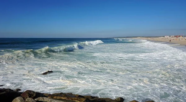 Zware Golven Fouradouro Strand Najaar — Stockfoto