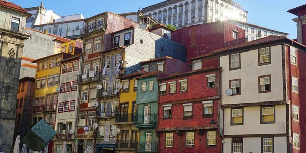 Kolorowe Domy Tradycyjne Porto Portugalii — Zdjęcie stockowe
