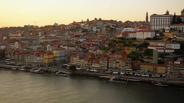 Atardecer Sobre Porto Con Río Douro — Foto de Stock
