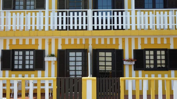 Small Tradiotional Colorful Houses Costa Nova — Stock Photo, Image