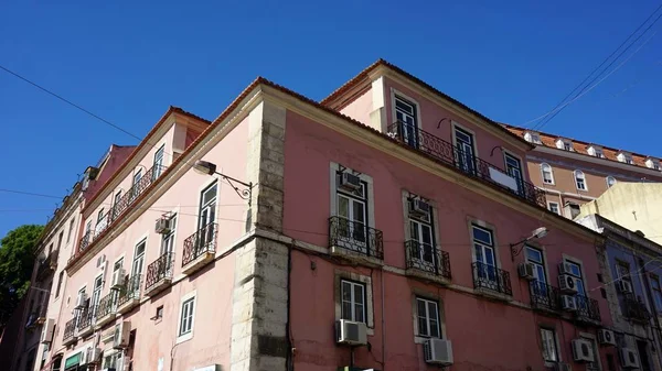 Coloridas Casas Antiguas Zona Residencial Lisbon — Foto de Stock