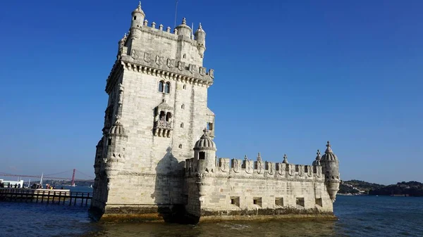 Eski Belem Kulesi Lizbon Sahil — Stok fotoğraf