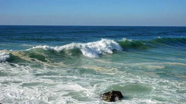 Fouradouro Beach Ősz Folyamán Nagy Hullámok — Stock Fotó