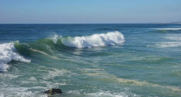 Fouradouro Beach Ősz Folyamán Nagy Hullámok — Stock Fotó