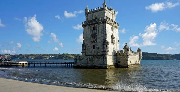 Eski Belem Kulesi Lizbon Sahil — Stok fotoğraf