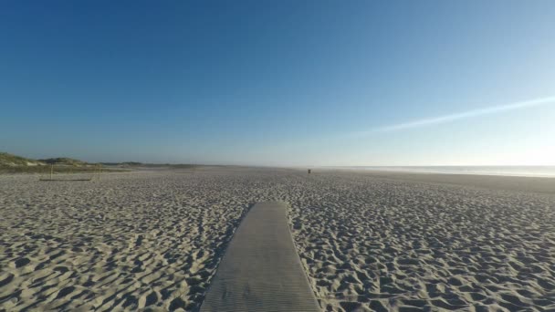 下午在葡萄牙的索亚辛海滩沙丘 — 图库视频影像