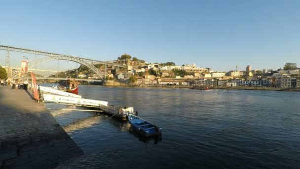 Rio Douro Porto Dia Ensolarado — Vídeo de Stock