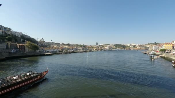 Rio Douro Porto Dia Ensolarado — Vídeo de Stock