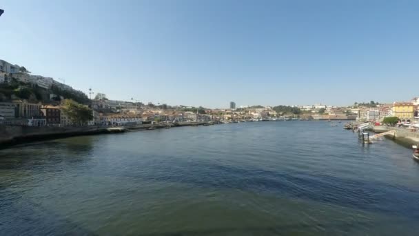 Douro River Porto Sunny Day — Stock Video