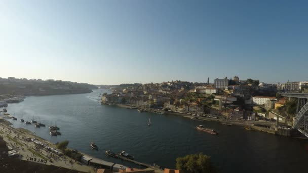 Rio Douro Porto Dia Ensolarado — Vídeo de Stock