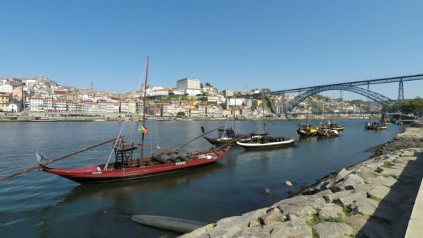 Rivier Douro Porto Een Zonnige Dag — Stockvideo