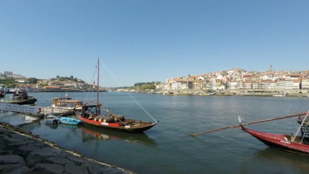 Rivier Douro Porto Een Zonnige Dag — Stockvideo