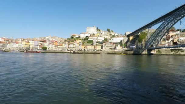 Douro Fluss Porto Einem Sonnigen Tag — Stockvideo