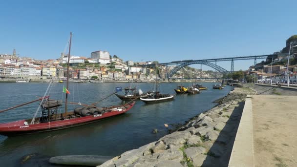 Rzeka Duero Porto Słoneczny Dzień — Wideo stockowe
