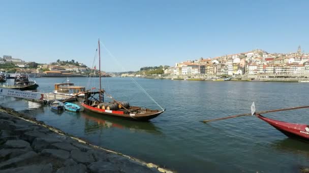 Rivier Douro Porto Een Zonnige Dag — Stockvideo