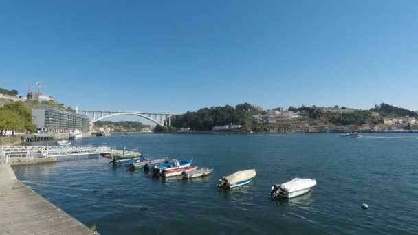 Porto Portugal Circa October 2018 Douro River — Stock video