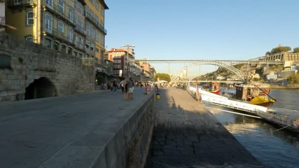 Porto Portugal Oktober 2018 Douro Fluss — Stockvideo