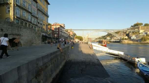 Porto Portugal Circa October 2018 Douro River — 图库视频影像