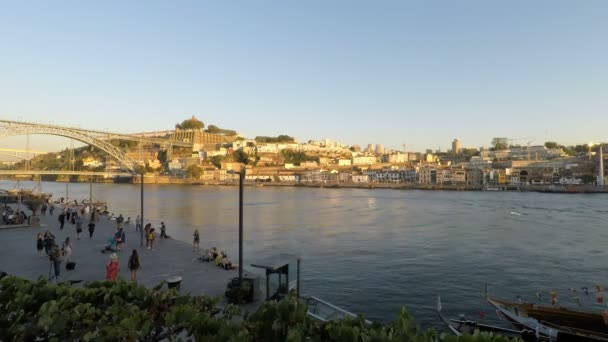 Porto Portugal Circa October 2018 Douro River — стокове відео