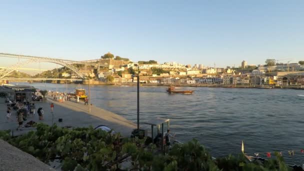 Porto Portugal Circa October 2018 Douro River — 비디오