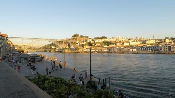 Porto Portugal Circa October 2018 Douro River — Stockvideo