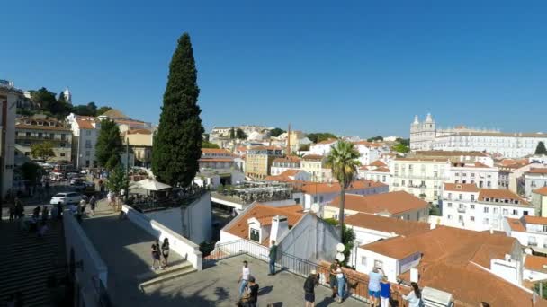 Lissabon Portugal Circa Oktober 2018 Viewpoint Gamla Stan — Stockvideo