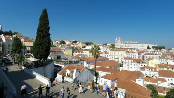 Lissabon Portugal Oktober 2018 Aussichtspunkt Der Altstadt — Stockvideo