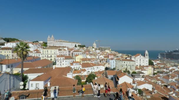 Лиссабон Португалия Октябрь 2018 Года Точка Зрения Старом Городе — стоковое видео