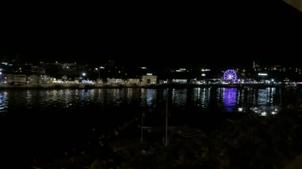 Porto Portugal Circa Octubre 2018 Noche Del Río Douro — Vídeos de Stock