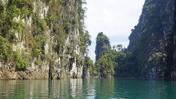 Khao sok chiao lan gölde tropikal peyzaj — Stok fotoğraf