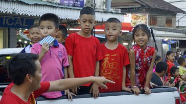hua hin, tayland, circa Şubat 2019 - yerel halk Çin yeni yıl kutlamak