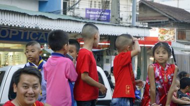 hua hin, tayland, circa Şubat 2019 - yerel halk Çin yeni yıl kutlamak