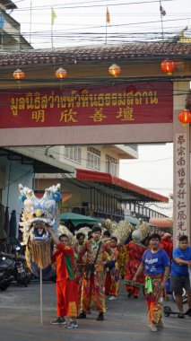 hua hin, tayland, circa Şubat 2019 - yerel halk Çin yeni yıl kutlamak
