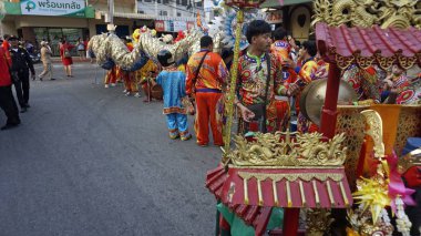 hua hin, tayland, circa Şubat 2019 - yerel halk Çin yeni yıl kutlamak