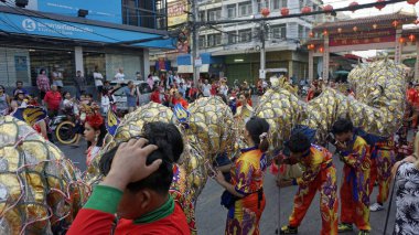 hua hin, tayland, circa Şubat 2019 - yerel halk Çin yeni yıl kutlamak