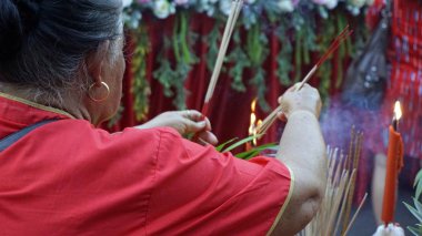 hua hin, tayland, circa Şubat 2019 - yerel halk Çin yeni yıl kutlamak