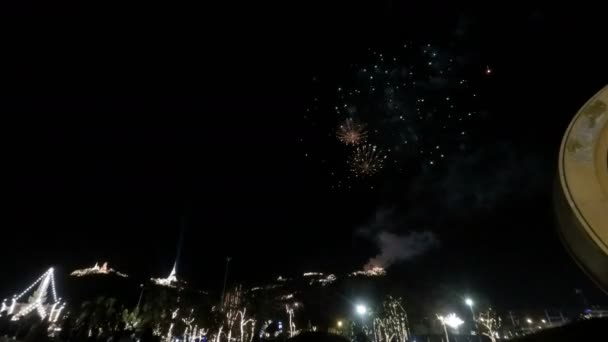 Fireworks Phetchaburi Phra Nakhon Khiri Festival — Stock Video