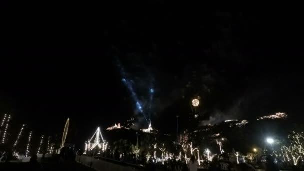 Fuegos Artificiales Phetchaburi Phra Nakhon Khiri Festival — Vídeo de stock