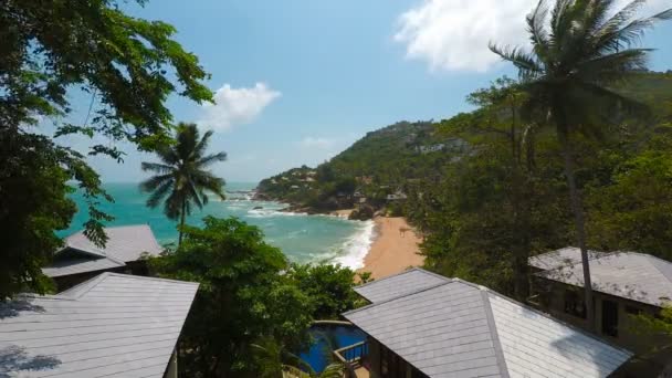 Piscina Sulla Spiaggia Corallo Sul Koh Samui — Video Stock