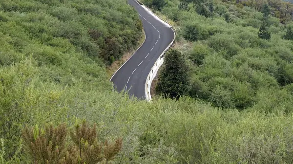 Curvas carreteras serpentinas en el volcán teide —  Fotos de Stock