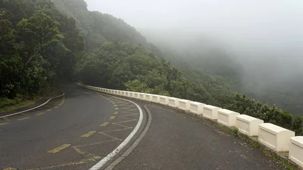 Caminos serpenteantes con curvas en montañas anaga — Foto de Stock